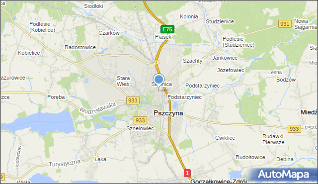 mapa Osiedle Piłsudskiego, Osiedle Piłsudskiego na mapie Targeo